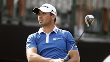 Mar 18, 2016; Orlando, FL, USA; Jason Day of Australia tees off on the 18th hole during the second round of the Arnold Palmer Invitational presented by MasterCard at Bay Hill Club and Lodge . Mandatory Credit: Reinhold Matay-USA TODAY Sports