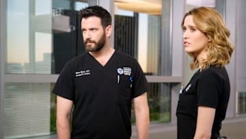 CHICAGO MED -- "Play By My Rules" Episode 408 -- Pictured: (l-r) Colin Donnell as Dr. Connor Rhodes, Norma Kuhling as Dr. Ava Bekker -- (Photo by: Elizabeth Sisson/NBC)