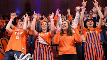 CHAMPAIGN, IL - JANUARY 30: The Orange Crush student section cheers during the Big Ten Conference college basketball game between the Minnesota Golden Gophers and the Illinois Fighting Illini on January 30, 2020, at the State Farm Center in Champaign, Illinois. (Photo by Michael Allio/Icon Sportswire via Getty Images)