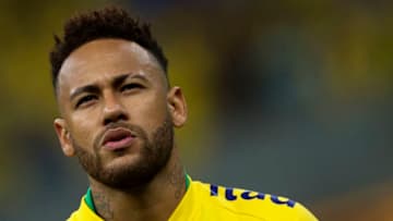 BRASILIA, BRAZIL - JUNE 05: Neymar Jr. of Brazil looks on before the International Friendly Match between Brazil and Qatar at Mane Garrincha Stadium on June 5, 2019 in Brasilia, Brazil. (Photo by Buda Mendes/Getty Images)