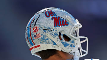 Ole Miss football helmet. (Photo by Justin Ford/Getty Images)