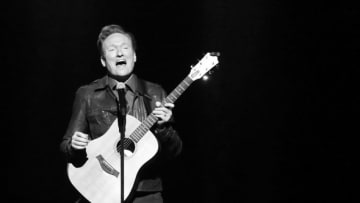 NEW YORK, NY - NOVEMBER 08: (EDITOR'S NOTE: This image has been converted to black and white.) Conan O'Brien performs onstage during New York Comedy Festival at Beacon Theatre on November 8, 2018 in New York City. 465875 (Photo by Rob Kim/Getty Images)