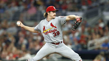 ATLANTA, GA - SEPTEMBER 17: Pitcher Miles Mikolis #39 of the St. Louis Cardinals throws a pitch in the first inning during the game against the Atlanta Braves at SunTrust Park on September 17, 2018 in Atlanta, Georgia. (Photo by Mike Zarrilli/Getty Images)