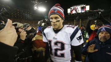 Nov 30, 2014; Green Bay, WI, USA; New England Patriots quarterback Tom Brady (12) after the game against the Green Bay Packers at Lambeau Field. The Packers won 26-21. Mandatory Credit: Chris Humphreys-USA TODAY Sports