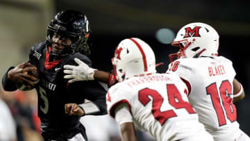 Cincinnati Bearcats quarterback Emory Jones against Miami Redhawks at Nippert Stadium.