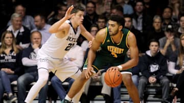 INDIANAPOLIS, IN - DECEMBER 21: Sean McDermott #22 of the Butler Bulldogs guards against Anthony Lamb #3 of the Vermont Catamounts in the first half at Hinkle Fieldhouse on December 21, 2016 in Indianapolis, Indiana. (Photo by Dylan Buell/Getty Images)