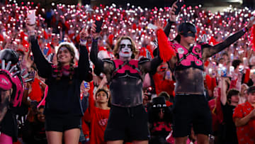 ATHENS, GEORGIA - OCTOBER 7: Georgia Bulldogs fans cheer at the start of the fourth quarter against the Kentucky Wildcats at Sanford Stadium on October 7, 2023 in Athens, Georgia. (Photo by Todd Kirkland/Getty Images)