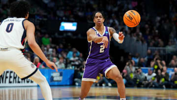 Mar 17, 2023; Denver, CO, USA; Grand Canyon Antelopes guard Chance McMillian (2) passes during the second half against the Gonzaga Bulldogs at Ball Arena. Mandatory Credit: Ron Chenoy-USA TODAY Sports