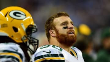 Nov 28, 2013; Detroit, MI, USA; Green Bay Packers fullback John Kuhn (30) against the Detroit Lions at Ford Field. Mandatory Credit: Andrew Weber-USA TODAY Sports