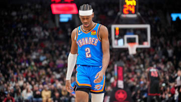 Shai Gilgeous-Alexander #2 of the Oklahoma City Thunder (Photo by Mark Blinch/Getty Images)