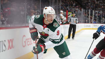 DENVER, CO - OCTOBER 04: Mikko Koivu #9 of the Minnesota Wild skates against the Colorado Avalanche at the Pepsi Center on October 4, 2018 in Denver, Colorado. (Photo by Michael Martin/NHLI via Getty Images)