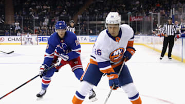 NEW YORK, NEW YORK - SEPTEMBER 24: Joshua Ho-Sang #26 of the New York Islanders skates against the New York Rangers during the first period at Madison Square Garden on September 24, 2019 in New York City. (Photo by Bruce Bennett/Getty Images)