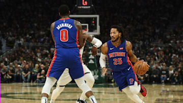 Detroit Pistons Derrick Rose. (Photo by Stacy Revere/Getty Images)