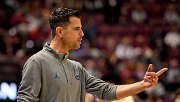 Nov 18, 2022; Tallahassee, Florida, USA; Florida Gators head coach Todd Golden during the first half against the Florida State Seminoles at Donald L. Tucker Center. Mandatory Credit: Melina Myers-USA TODAY Sports