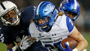 STATE COLLEGE, PA - SEPTEMBER 16: Kyler Neal #25 of the Georgia State Panthers rushes against Zech McPhearson #14 of the Penn State Nittany Lions at Beaver Stadium on September 16, 2017 in State College, Pennsylvania. (Photo by Justin K. Aller/Getty Images)