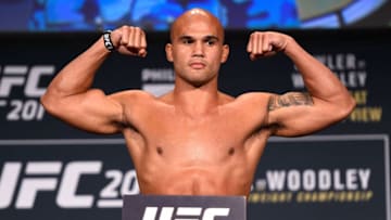 ATLANTA, GA - JULY 29: UFC welterweight champion Robbie Lawler steps on the scale during the UFC 201 weigh-in at Fox Theatre on July 29, 2016 in Atlanta, Georgia. (Photo by Jeff Bottari/Zuffa LLC/Zuffa LLC via Getty Images)