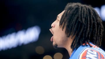 Jaylin Williams #6 of the Oklahoma City Thunder (Photo by Ian Maule/Getty Images)