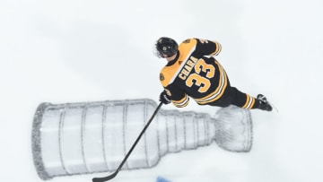 BOSTON, MA - JUNE 6: Zdeno Chara #33 of the Boston Bruins skates against the St. Louis Blues in Game Five of the Stanley Cup Final during the 2019 NHL Stanley Cup Playoffs at the TD Garden on June 6, 2019 in Boston, Massachusetts. (Photo by Steve Babineau/NHLI via Getty Images)