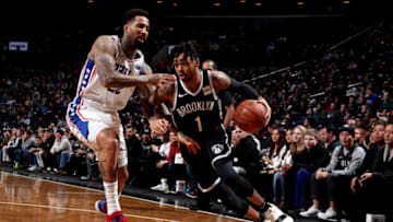 Brooklyn Nets D'Angelo Russell. Mandatory Copyright Notice: Copyright 2018 NBAE (Photo by Nathaniel S. Butler/NBAE via Getty Images)