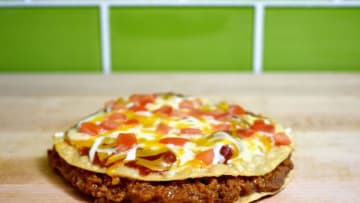 IRVINE, CA - SEPTEMBER 12: Taco Bell's Mexican Pizza remains a popular item and menu staple. (Photo by Joshua Blanchard/Getty Images for Taco Bell)