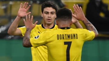 Gio Reyna and Jadon Sancho. (Photo by INA FASSBENDER/POOL/AFP via Getty Images)