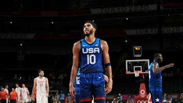 Former Duke basketball standout Jayson Tatum (Photo by Aris MESSINIS / AFP) (Photo by ARIS MESSINIS/AFP via Getty Images)