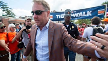 Auburn footballAuburn Tigers head coach Hugh Freeze greets fans during Tiger Walk before Auburn Tigers take on Mississippi State Bulldogs at Jordan-Hare Stadium in Auburn, Ala., on Saturday, Oct. 28, 2023.