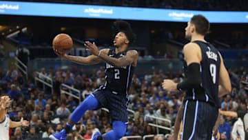 Orlando Magic guard Elfrid Payton (2) goes for a basket against the Golden State Warriors at Amway Center Friday, Dec. 1, 2017. The Warriors beat the Magic 133-112.(Ricardo Ramirez Buxeda/Orlando Sentinel/TNS via Getty Images)