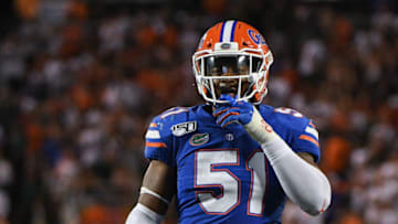 ORLANDO, FL - AUGUST 24: Ventrell Miller #51 of the Florida Gators in action against the Miami Hurricanes in the Camping World Kickoff at Camping World Stadium on August 24, 2019 in Orlando, Florida.(Photo by Mark Brown/Getty Images)