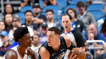ORLANDO, FL - MARCH 24: Aaron Gordon #00 of the Orlando Magic handles the ball against the Phoenix Suns on March 24, 2018 at Amway Center in Orlando, Florida. NOTE TO USER: User expressly acknowledges and agrees that, by downloading and/or using this photograph, user is consenting to the terms and conditions of the Getty Images License Agreement. Mandatory Copyright Notice: Copyright 2018 NBAE (Photo by Fernando Medina/NBAE via Getty Images)