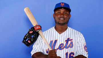 PORT ST. LUCIE, FLORIDA - FEBRUARY 21: Dilson Herrera #16 of the New York Mets poses for a photo on Photo Day at First Data Field on February 21, 2019 in Port St. Lucie, Florida. (Photo by Michael Reaves/Getty Images)