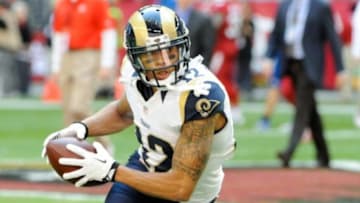 Dec 8, 2013; Phoenix, AZ, USA; St. Louis Rams wide receiver Stedman Bailey (12) warms up before the first quarter against the Arizona Cardinals at University of Phoenix Stadium. Arizona won 30-10. Mandatory Credit: Casey Sapio-USA TODAY Sports