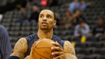 Dec 20, 2014; Denver, CO, USA; Indiana Pacers guard George Hill (3) before the game against the Denver Nuggets at Pepsi Center. Mandatory Credit: Chris Humphreys-USA TODAY Sports