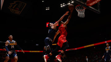 DENVER, CO - MAY 12: CJ McCollum #3 of the Portland Trail Blazers shots the layup against the Denver Nuggets during Game Seven of the Western Conference Semifinals of the 2019 NBA Playoffs on May 12, 2019 at the Pepsi Center in Denver, Colorado. NOTE TO USER: User expressly acknowledges and agrees that, by downloading and/or using this Photograph, user is consenting to the terms and conditions of the Getty Images License Agreement. Mandatory Copyright Notice: Copyright 2019 NBAE (Photo by Bart Young/NBAE via Getty Images)