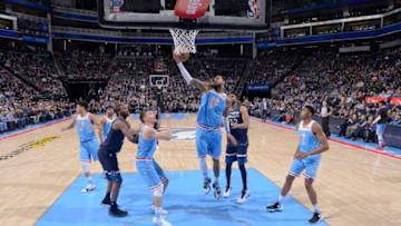 SACRAMENTO, CA - FEBRUARY 26: Willie Cauley-Stein #00 of the Sacramento Kings rebounds against the Minnesota Timberwolves on February 26, 2018 at Golden 1 Center in Sacramento, California. NOTE TO USER: User expressly acknowledges and agrees that, by downloading and or using this photograph, User is consenting to the terms and conditions of the Getty Images Agreement. Mandatory Copyright Notice: Copyright 2018 NBAE (Photo by Rocky Widner/NBAE via Getty Images)