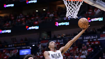 CJ McCollum & Herbert Jones, New Orleans Pelicans. Cameron Johnson & Cameron Payne, Phoenix Suns.(Photo by Jonathan Bachman/Getty Images)