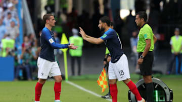 KAZAN, RUSSIA - JUNE 30: Antoine Griezmann of France he is substituted by Nabil Fekir during the 2018 FIFA World Cup Russia Round of 16 match between France and Argentina at Kazan Arena on June 30, 2018 in Kazan, Russia. (Photo by Alexander Hassenstein/Getty Images)