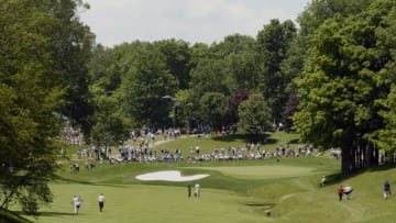 The 11th hole challenges PGA Tour veterans during first-round play in The Memorial Tournament, June 3, 2004 in Dublin, Ohio. Scenic Golf (Photo by A. Messerschmidt/Getty Images) *** Local Caption ***