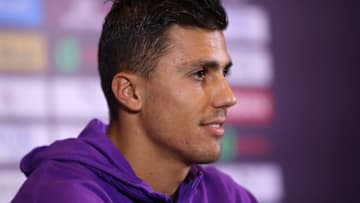 SHANGHAI, CHINA - JULY 19: Player of Manchester City F.C. Rodri looks during pre-match press conference of Premier League Asia Trophy on July 19, 2019 in Shanghai, China. (Photo by Lintao Zhang/Getty Images for Premier League)