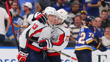 Jakub Vrana, T.J. Oshie, Washington Capitals (Photo by Dilip Vishwanat/Getty Images)