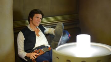 LONDON, ENGLAND - MAY 12: A wax figure of Star Wars character Han Solo on display at 'Star Wars At Madame Tussauds' on May 12, 2015 in London, England. (Photo by Stuart C. Wilson/Getty Images)
