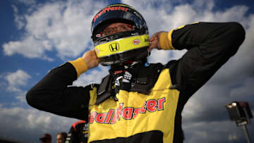FORT WORTH, TEXAS - JUNE 07: Sebastien Bourdais of France, driver of the #18 SealMaster Honda, stands on the grid during US Concrete Qualifying Day for the NTT IndyCar Series - DXC Technology 600 at Texas Motor Speedway on June 07, 2019 in Fort Worth, Texas. (Photo by Chris Graythen/Getty Images)