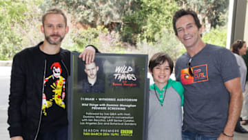 LOS ANGELES, CA - MARCH 22: Actor Dominic Monaghan and gameshow host Jeff Probst attends the BBC AMERICA Wild Things with Dominic Monaghan season two premiere screening at the Los Angeles Zoo on March 22, 2014 in Los Angeles, California. (Photo by Ben Horton/Getty Images for BBC AMERICA)