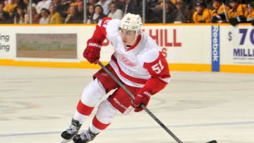 NASHVILLE, TN - FEBRUARY 19: Valtteri Filppula #51 of the Detroit Red Wings skates against the Nashville Predators at the Bridgestone Arena on February 19, 2013 in Nashville, Tennessee. (Photo by Frederick Breedon/Getty Images)