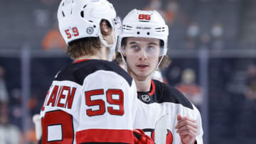 Jack Hughes #86 of the New Jersey Devils. (Photo by Tim Nwachukwu/Getty Images)
