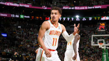 Trae Young (11) of the Atlanta Hawks (Photo by Brian Babineau/NBAE via Getty Images)