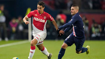 Wissam Ben Yedder, AS Monaco and Marco Verratti, Paris Saint-Germain . (Photo by Jeroen Meuwsen/Soccrates/Getty Images)