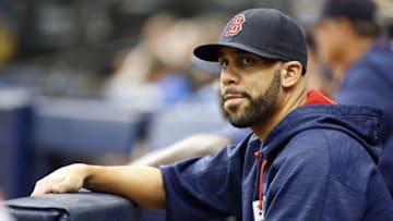Aug 25, 2016; St. Petersburg, FL, USA; Boston Red Sox pitcher David Price (24) looks on during the third inning against the Tampa Bay Rays at Tropicana Field. Mandatory Credit: Kim Klement-USA TODAY Sports