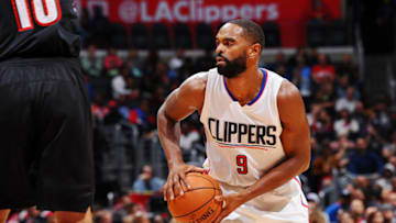 LOS ANGELES, CA - OCTOBER 13: Alan Anderson #9 of the Los Angeles Clippers handles the ball against the Portland Trail Blazers during a preseason game on October 13, 2016 at STAPLES Center in Los Angeles, California. NOTE TO USER: User expressly acknowledges and agrees that, by downloading and/or using this Photograph, user is consenting to the terms and conditions of the Getty Images License Agreement. Mandatory Copyright Notice: Copyright 2016 NBAE (Photo by Juan Ocampo/NBAE via Getty Images)
