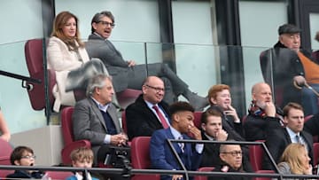 March 18th 2017, The London Stadium, East London, England; EPL Premier League football, West Ham versus Leicester City; Vice-chairman of West Ham United Karren Brady watches on from the stands with Co-owner of West Ham United David Sullivan (Photo by John Patrick Fletcher/Action Plus via Getty Images)